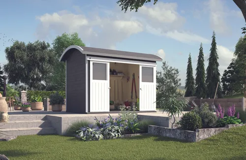 Weka Holz-Gartenhaus Tonnendach 295 x 241 cm