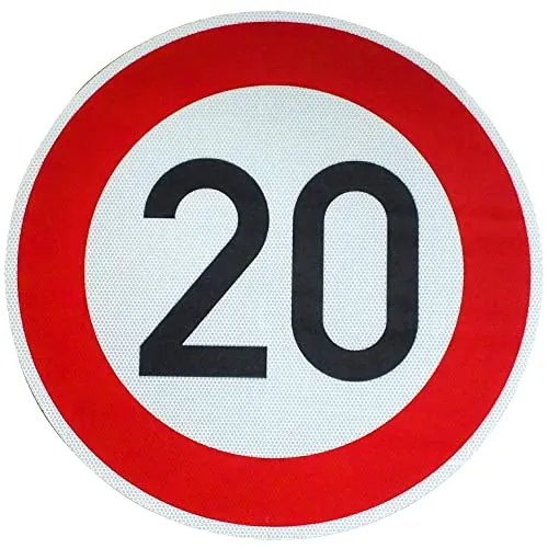 Produktbild Original Verkehrszeichen RA2 Nr. 274-20 Zulässige Höchstgeschwindigkeit 20 km/h Straßenschild Baustellenschild Verkehrsschild Verkehrsschilder Straßenschilder Schild Geburtstagsschild StVO RSA-21 RAL