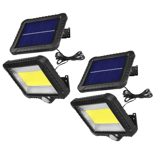 2xLED Solar Flutlicht Strahler mit Bewegungssensor - Energieeffiziente Solarleuchte für außen mit 400 lm Lichtstrom. Wetterfest und vielseitig montierbar, ideal für Garten und Eingangsbereich.