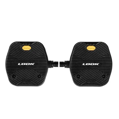 LOOK Cycle Geo City Grip Fahrradpedale - Rutschfeste Flat Pedale - Fahrradgriffe mit innovativer Activ Gummi Oberfläche für sicheren Halt und Komfort beim Stadtfahren. Ideal für Alltagsschuhe und verschiedene Wetterbedingungen.