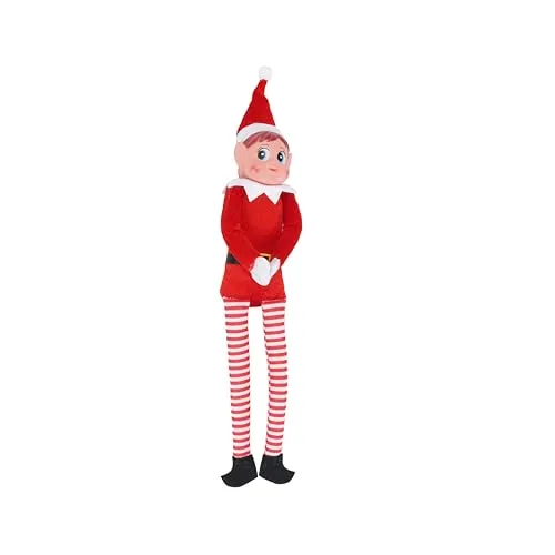 Captor Weihnachtself Figur, Wichtel Figuren Plüsch mit Langen Beinen 38cm, Elfen Figuren Wichtel Mädchen Junge, Elf Puppe Weihnachtselfen Deko, Wichtel Elfe für Weihnachtsdekoration (Elfenmädchen)