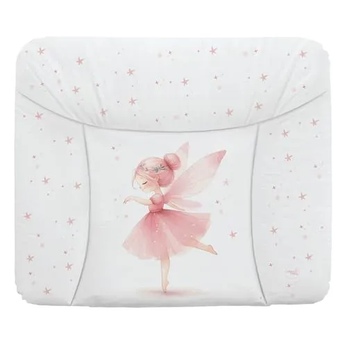 Ceba Baby® Wickelauflage 85x72 cm - Wasserdicht & abwaschbar - Rosa Fee - Hochwertige Wickelauflage mit ergonomischer Form für optimalen Komfort. Wasserdicht und leicht zu reinigen, ideal für die gängigsten Wickelkommoden. OEKO-TEX® Standard 100 für geprüfte Qualität.