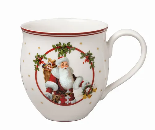 Villeroy & Boch Toy's Delight Becher mit Henkel - Santa und Reh - Kaffeetassen & Becher, festlicher Becher aus Premium Porzellan für Heißgetränke, ideal für den weihnachtlichen Brunch und nostalgische Stimmung.