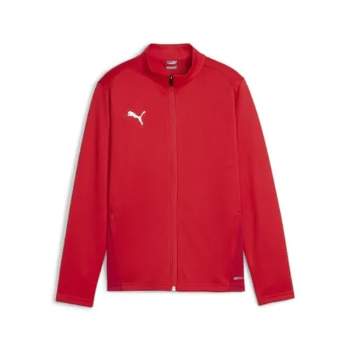 Puma Teamgoal Polyesterjacke Kinder - Rot - Sportjacke für aktive Kinder, mit geschlossenen Mesh-Seitenteilen für optimale Atmungsaktivität und Reißverschlusstaschen für sichere Aufbewahrung. Perfekt für Fußball und andere Sportarten.