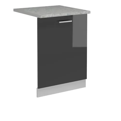 Vicco Frontblende R-Line, Anthrazit Hochglanz/Weiß, 60 cm - Sockelblende für Geschirrspüler, elegant und modern, verwandelt Ihr Küchendesign in ein stilvolles Highlight. Individuell konfigurierbar für perfekte Anpassung.