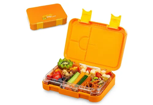 Klarstein Frischhaltedose schmatzfatz junior Lunchbox - Frischhaltedosen für kreative Lunchideen, BPA-frei und spülmaschinenfest, mit praktischen Fächern für perfekte Portionierung.