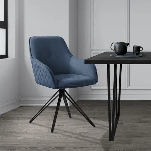 ML-Design Drehstuhl aus Textil Webstoff, Blau
