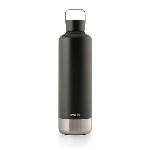 EQUA Timeless Isolierte Trinkflasche 1000ml - Tassen- & Untertassensets, doppelwandig isoliert für 24 Stunden kalte oder 12 Stunden heiße Getränke, BPA-frei und auslaufsicher.
