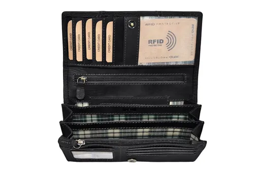 Benthill Geldbörse Damen - Echt Leder Portemonnaie mit RFID-Schutz - Elegante Geldbörse aus echtem Leder mit RFID-Schutz, ideal für sicheres Aufbewahren von Karten und Bargeld. Perfekt für modebewusste Frauen.
