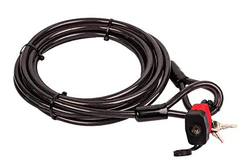 BigDean Kabelschloss Schlaufenkabel 5m - Diebstahlsicherung für Fahrrad Motorrad-Zubehör Grill & Gartenmöbel - ummanteltes Stahlseil 10mm mit Schlaufen