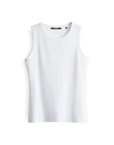 someday Damen Top | Geripptes Top KLEANNE Slim aus BCI Cotton Mix White, 36