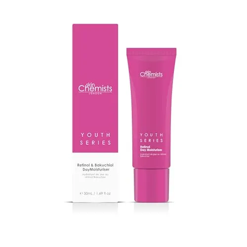 skinChemists Retinol Bakuchiol Anti Aging Day Moisturizer | Anti Aging Hautpflege Gesicht Feuchtigkeitscreme mit Allantoin, Retinol und Bakuchiol | Reduziert Zeichen des Alterns |