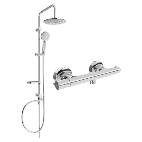 Mexen Carl Brausegarnitur Slim mit Thermostat, Chrom