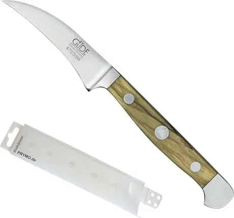 Güde Alpha Schälmesser 6 cm Olive - Küchenmesser mit 6 cm Klinge aus Chrom-Vanadium-Molybdän, ideal zum bequemen Schälen von Obst und Gemüse. Der Griff aus edlem Olivenholz sorgt für eine angenehme Handhabung.