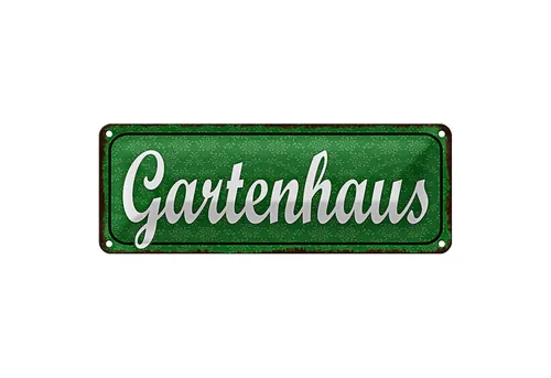 Roomando Metallschild Blechschild Hinweis 27x10cm Gartenhaus Dekoration