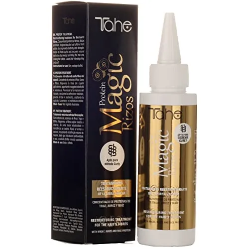 Tahe Magic Rizos Retrukturierende Behandlung der Haarfaser, Konzentrat aus Weizen, Reis und Mais, 100 ml