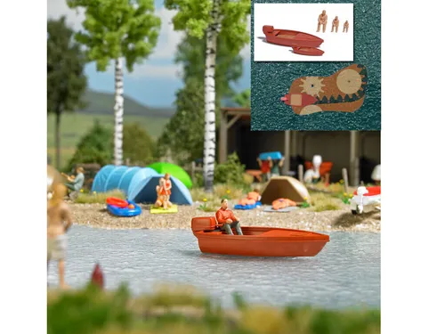 Busch 5480 See mit fahrendem Boot mit Figur und Zubehör H0 N TT Neu