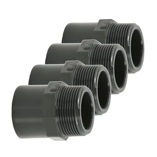 HAF 4x PVC Fittings Übergangsnippel 50/63mm x 2