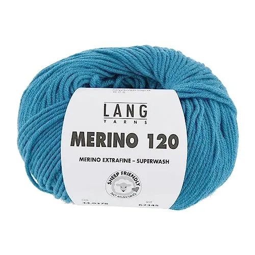 LANG YARNS Merino 120 - Farbe: Violett Dunkel (0424) - 50 g / ca. 120 m Wolle