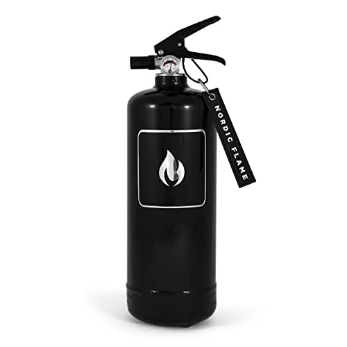 Nordic Flame Feuerlöscher Classic schwarz 2 kg N110 - Eleganter 2 kg Feuerlöscher in Schwarz, ideal für Zuhause. Höchste Löschklasse 13A 89B C und schickes Design-Element für Ihre Einrichtung. Inklusive diskreter Wandhalterung.