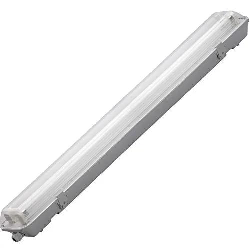 cm LED Wannenleuchte IP65 für Feuchträume - Robuste Feuchtraumleuchte mit IP65-Schutz, ideal für Keller und Garagen. Einfache Montage und inklusive 36W LED-Röhre für helles Licht und hohe Energieeffizienz.