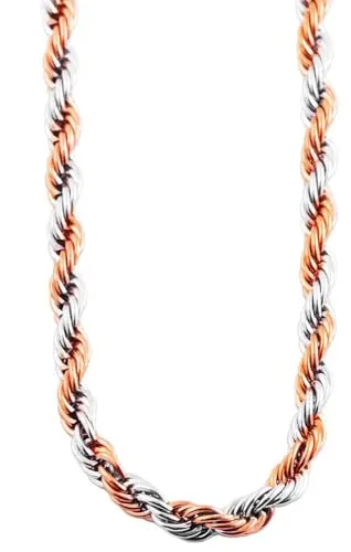 Akzent Kette Damen - Premium Halskette Damen aus Edelstahl in Silber, 100% Wasserfest & Hautverträglich