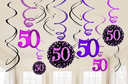 Adult Pink Celebration 40h Birthday Swirl Decorations
