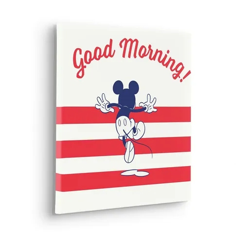 Komar Leinwandbild Mickey Good Morning - Größe 40 x 40 cm, Natur (1 St), Keilrahmenbild mi Echtholzrahmen