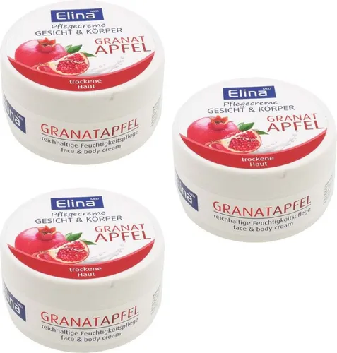 3St. x 150 ml Elina Granatapfel Hautpflegecreme