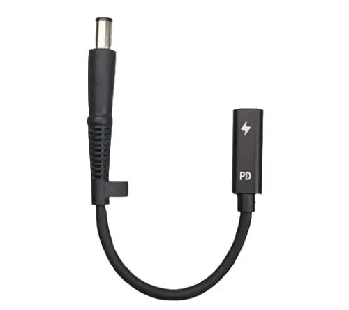 CoreParts Conversion Cable for HP Convert USB-C to 7.4 * 5.0mm, W126444418 (Convert USB-C to 7.4 * 5.0mm Connects All HP Laptop That Require 7.4 * 5.0mm to USB-C Chargers - Upto 100Watt)