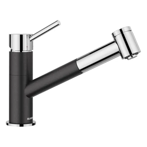 Blanco KANO-S VARIO Küchenarmatur Hochdruck - Moderne Küchenarmatur in anthrazit/chrom, ideal für Küchenwaschbecken, mit praktischem Hebelgriff für einfache Bedienung und elegantes Design.