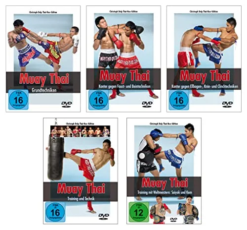 pietsch DVD Muay Thai - Die komplette Serie über Techniken und Training - Umfassende Muay Thai DVD-Serie, ideal für Kampfsportbegeisterte ab 16 Jahren, die ihre Technik und Fitness verbessern möchten.