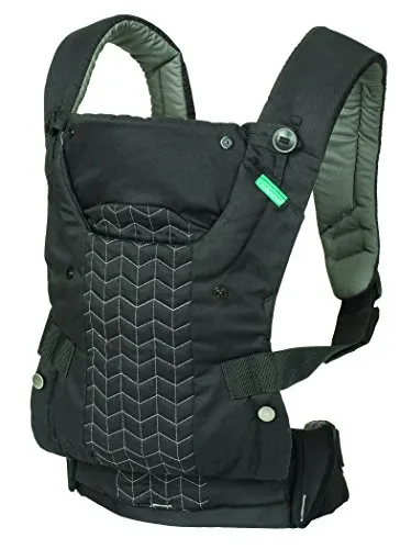 INFANTINO Upscale Verstellbare Babytrage Verschiedene Tragepositionen Baby Carrier, Schwarz