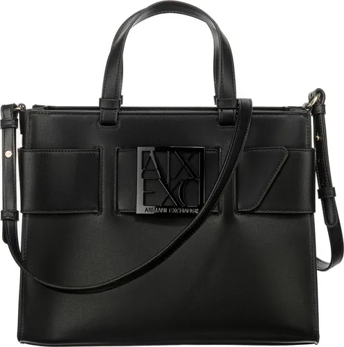 Armani Exchange Womens Susy Big Tote, Black, TU - Damen-Shopper mit magnetischem Verschluss, stilvolles Design und großzügiger Stauraum für alle Essentials.