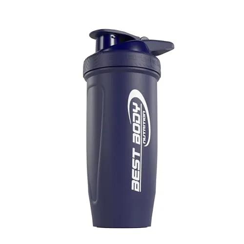 Best Body Nutrition Edelstahl Eiweiß Protein Shaker 700 ml, Reforce, mit integrierten Sieb, matt blau