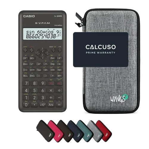 Casio fx-82MS 2inkl. Schutztasche Hellgrau von CASIO