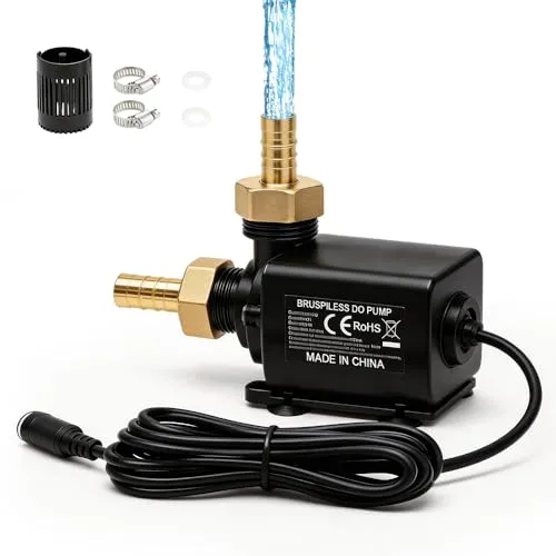 Wxeadu 12V Wasserpumpe mit Drehzahlregelung, 800L/H SolarWasserpumpe Brushless, Geräuscharm Wasserpumpe Klein Teichpumpe,5M Förderhöhe, Aquarium Pumpe, Mini Pumpe Wasser für Wasserzirkulationssystem