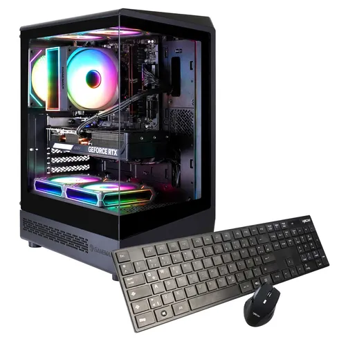 GAMEMAX Rockstar 8001 - Gaming-PC mit Ryzen 5 und RTX 5050 - Leistungsstarker Gaming-PC mit AMD Ryzen 5 5500 und NVIDIA GeForce RTX 5050. Ausgestattet mit 16GB RAM und 480GB SSD für flüssiges Gaming-Erlebnis. Ideal für jeden Gamer!