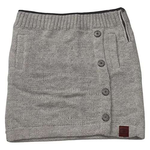 Strickrock kurzer Rock mit klassischem Muster Wolle gefüttert Boho, Größe:XS, Farbe:Hellgrau