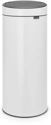 Brabantia Touch Bin New 30 Liter - Weiß mit herausnehmbarem Kunststoffeinsatz - Haushaltszubehör mit Soft-Touch-System für leises Öffnen und Schließen, ideal für müheloses Entsorgen und einfache Reinigung.