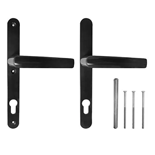 Türgriff/Türdrücker/Türklinke/Drückergarnitur DHS 92mm (Schildbreite 28mm) - Schwarz RAL 9005