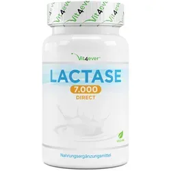 Laktase - á 7000 FCC-Einheiten, 365 Tabletten - Nahrungsergänzungsmittel, verbessert die Verdauung von Lactose und ist 100% vegan, laktosefrei und glutenfrei für eine sorgenfreie Ernährung.