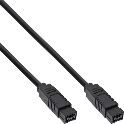 InLine® FireWire Kabel IEEE1394 9pol Stecker / Stecker schwarz 1,8m