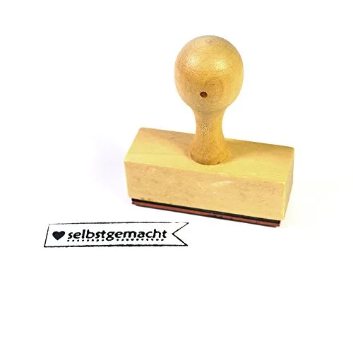 Frau WunderVoll Stempel Selbstgemacht - aus Holz, Schrift-/ Motivgröße: 5,8 x 1,3 cm/Motivstempel Textstempel Gummi Holz Gummistempel Stempel Gastgeschenk Stempel Hochzeit Ministempel Dekostempel