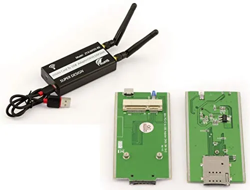 KALEA-INFORMATIQUE MiniPCIe-auf-USB-Adapter für WWAN LTE-Modul (mPCIe Typ USB) mit SIM-Karten-Steckplatz Kompatibel mit 3G 4G.