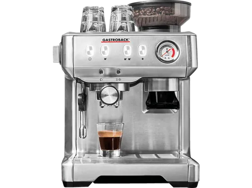 Gastroback Espressomaschine Advanced Barista - Siebträgermaschine mit integriertem Mahlwerk, 15 bar Pumpendruck und 2,5 Liter Wassertank für perfekten Barista-Genuss
