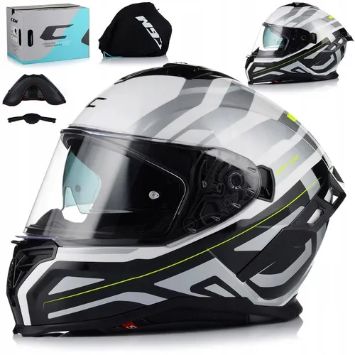 CGM 363A Shot Motorradhelm mit Sonnenblende und Pinlock-System | Integralhelm Sturzhelm | ECE 22.06 | 2XL (63-64 cm)