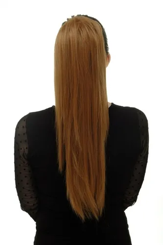 Haarteil: voluminös glatt Zopf Mini-Butterfly-Klammer Erdbeerblond 60cm WK06-27