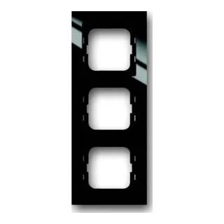 Busch-Jaeger 1723-281 Abdeckrahmen - Lichtschalter-Abdeckrahmen für 3 Einheiten, ideal für Unterputzmontage. Hochwertiger Kunststoff in glänzendem Schwarz, schützt Ihre Schalter und Taster stilvoll.