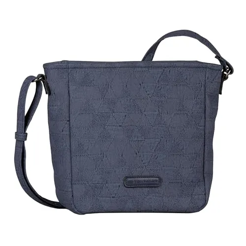 TOM TAILOR Carrie Damen Umhängetasche - Stilvolle Crossbody Bag in Blau - Umhängetasche/Crossbody Bag aus Denim-Jacquardstruktur mit verstellbarem Schulterriemen, ideal für lässige Looks und jeden Anlass. Maße: 29x11x22,5 cm.